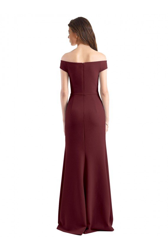 Sydney Off the Shoulder Fit and Flare Stretch Crepe Bridesmaid Dress / Prom Dress
