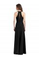 Sydney Sleek Halter V-Neck Long A-Line Stretch Formal Crepe Bridesmaid Dress / Prom Dress with Front Slit