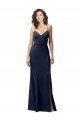 Sydney Sweetheart Fit and Flare Stretch Formal Crepe Bridesmaid Dress / Prom Dress with Side Slit and Strappy Back