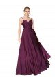 Sydney High Neck Spaghetti Straps Long V-Back Formal Crepe Bridesmaid Dress / Prom Dress