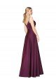 Sydney High Neck Spaghetti Straps Long V-Back Formal Crepe Bridesmaid Dress / Prom Dress