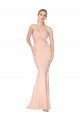 Sydney Sweetheart Shirred Neck Long Floor Length Formal Crepe Bridesmaid Dress / Prom Dress