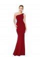 Sydney One Shoulder Long High Neck Sleeveless Mermaid Formal Crepe Bridesmaid Dress / Prom Dress