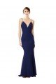 Sydney Deep V-Neck Spaghetti Straps Mermaid Formal Crepe Bridesmaid Dress / Prom Dress