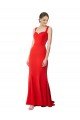 Sydney Long Chapel Train Fishtail Maxi Formal Crepe Bridesmaid Dress / Prom Dress with Sweetheart Neckline