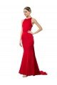 Sydney High Neck Mermaid Open Back Formal Crepe Maxi Bridesmaid Dress / Prom Dress with Train Detail