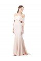 Sydney Mermaid Bardot Maxi Formal Crepe Bridesmiad Dress with Fishtail Train