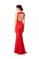 Sydney High Neck Maxi Formal Crepe Bridesmiad Dress with Exaggerated Back Ruffle