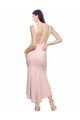 Sydney High Neck Low V-Back Cocktail Midi Length Formal Crepe Bridesmaid Dress / Prom Dress