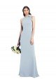 Sydney Halter Bow Neck Open Back Soft Full Length Trumpet Bridesmaid Dress / Prom Dress