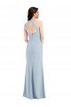Sydney Open Back Halter Maxi Formal Crepe Bridesmaid Dress / Prom Dress with Draped Bow
