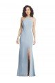 Sydney High Neck Halter Formal Crepe Bridesmaid Dress / Prom Dress with Twist Criss Cross Back