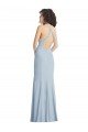 Sydney High Neck Halter Formal Crepe Bridesmaid Dress / Prom Dress with Twist Criss Cross Back