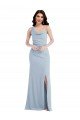 Sydney One Shoulder Draped Cowl Neck Maxi Bridesmaid Dress / Prom Dress