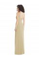 Sydney Wide Strap Slash Cutout Empire Formal Crepe Bridesmaid Dress / Prom Dress with Front Slit