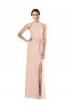 Sydney Halter Criss Cross Cutout Back Maxi Formal Crepe Bridesmaid Dress / Prom Dress