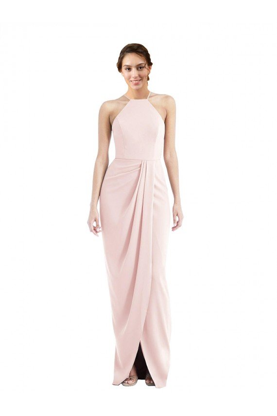 Sydney Halter Draped Tulip Skirt Maxi Bridesmaid Dress / Prom Dress