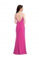 Sydney Open Back High Neck Halter Trumpet Formal Crepe Bridesmaid Dress / Prom Dress