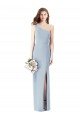 Sydney One Shoulder Crepe Trumpet Bridesmaid Dress / Prom Dress with Front Slit