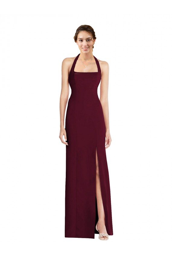 Sydney Tie Halter Open Back Trumpet Bridesmaid Dress / Prom Dress