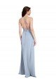 Sydney Fit and Flare High Neck Formal Crepe Bridesmaid Dress / Prom Dress with Side Slit