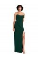 Sydney Scooped Strapless Neckline Formal Crepe Bridesmaid Dress / Prom Dress with Side Slit