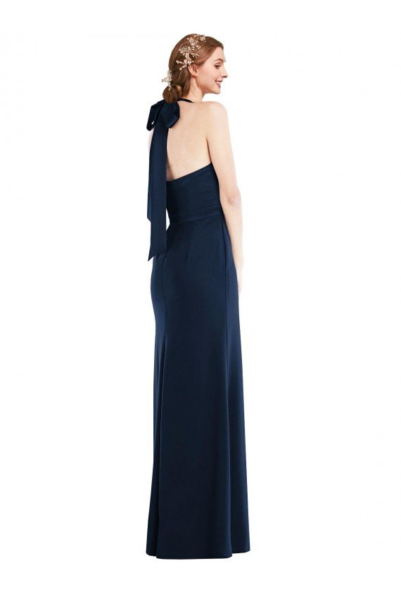 Sydney High Neck Open Back Long Maxi Bridesmaid Dress / Prom Dress