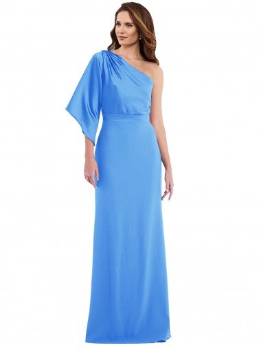 Sydney One Shoulder Bell Sleeves Trumpet Bridesmaid Dress / Prom Dress