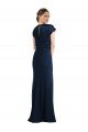 Sydney Soft Bow Blouson Bodice Trumpet Formal Crepe Bridesmaid Dress / Prom Dress