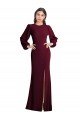 Sydney Puff Sleeves Long Maxi Briddesmaid Dress with Cutout Tie Back