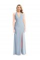 Sydney Plunge Neck Halter Backless Trumpet Bridesmaid Dress / Prom Dress with Front Slit