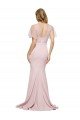 Sydney Crepe Long Sweetheart Neckline Formal Bridesmaid Dress / Prom Dress with Tulle Overlay Shoulders