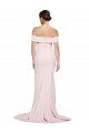 Sydney Off Shoulder Long Formal Crepe Bridesmaid Dress / Prom Dress with Straight Neckline and Side Split