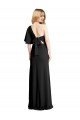 Sydney Pleated One Shoulder Flutter Sleeves Slim Formal Crepe Bridesmaid Dress / Prom Dress