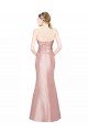 Sydney Long Strapless Formal Stretch Satin Bridesmaid Dress / Prom Dress with Pleats and Low Back