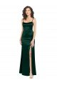 Sydney Long Slim Scoop Neck Formal Stretch Satin Bridesmaid Dress / Prom Dress with Open Back