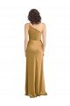 Sydney One Shoulder Long Floor Length Formal Stretch Satin Slip Bridesmaid Dress / Prom Dress
