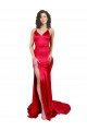 Sydney Mermaid Open Back Long Formal Stretch Satin Bridesmaid Dress / Prom Dress with High Slit