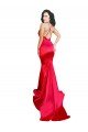 Sydney Mermaid Open Back Long Formal Stretch Satin Bridesmaid Dress / Prom Dress with High Slit