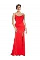 Sydney Low Back Cowl Neck Formal Stretch Satin Bridesmaid Dress / Prom Dress with High Side Slit