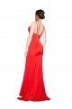 Sydney Low Back Cowl Neck Formal Stretch Satin Bridesmaid Dress / Prom Dress with High Side Slit