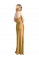 Sydney Sleek Strapless Long A-Line Formal Stretch Satin Bridesmaid Dress / Prom Dress