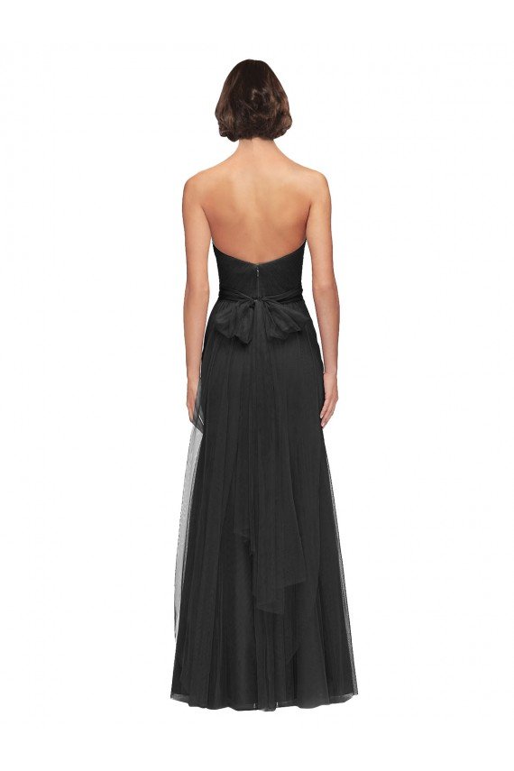 Sydney Long Tulle Bridesmaid Dress with Sweetheart Neckline and Belt