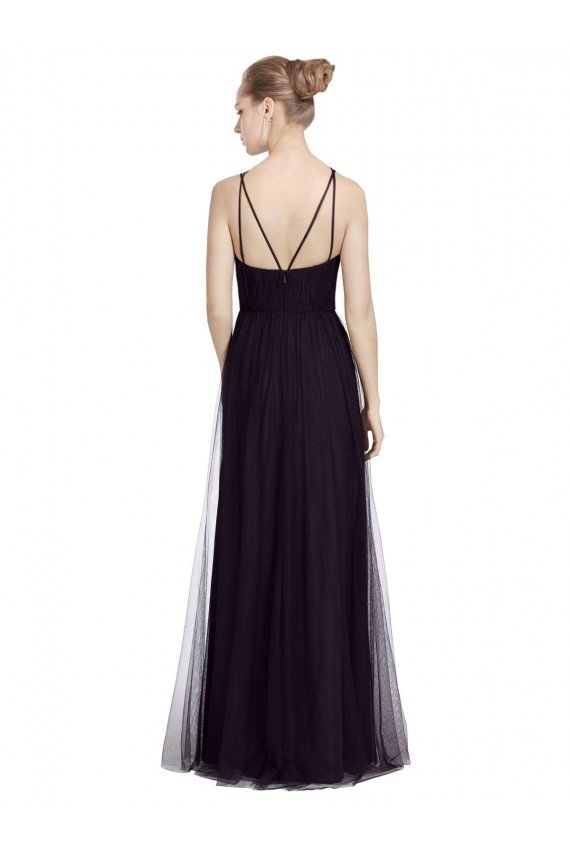 Sydney High Neck Long A-Line Tulle Bridesmaid Dress