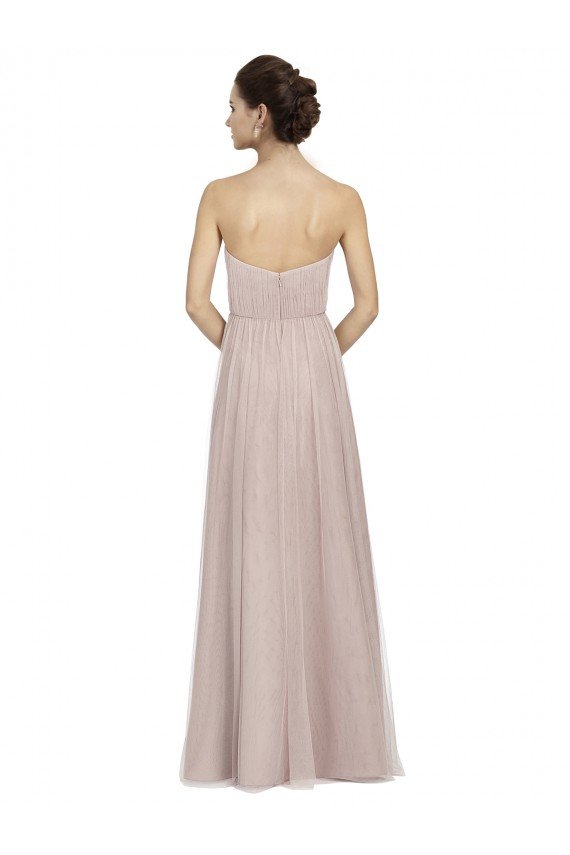 Sydney Long Strapless Tulle Bridesmaid Dress with Pleated Bodice