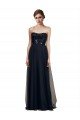 Sydney Strapless Sequined Lace Long Bridesmaid Dress with Pleats