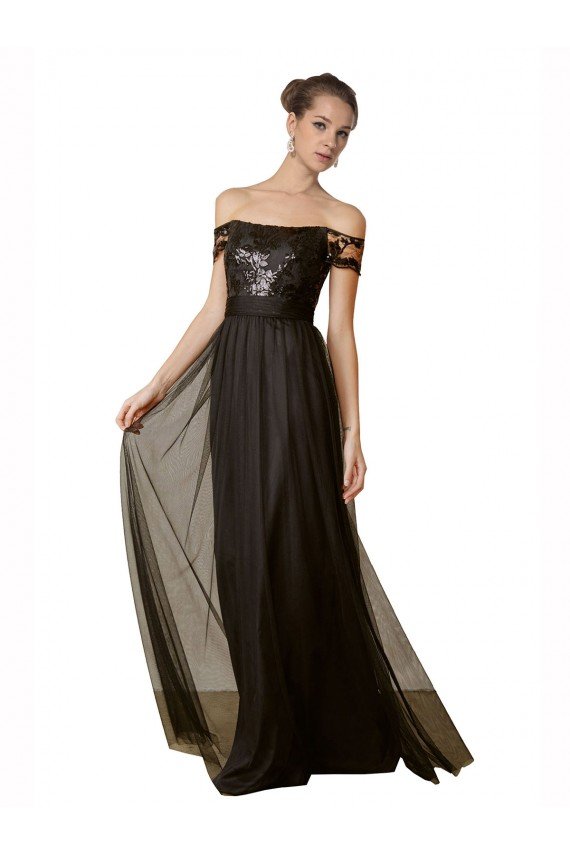 Sydney Off The Shoulder Sequined Lace Tulle Bridesmaid Dress