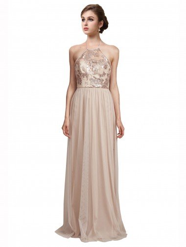 Sydney Sweetheart Tulle Bridesmaid Dress with High Neck Illusion Bodice