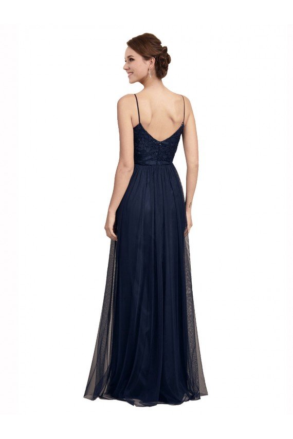 Sydney Spaghetti Strap Tulle Bridesmaids Dress with Ballerina Neckline