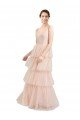 V-Neck A-Line Layered Long Tulle Bridesmaid Dress